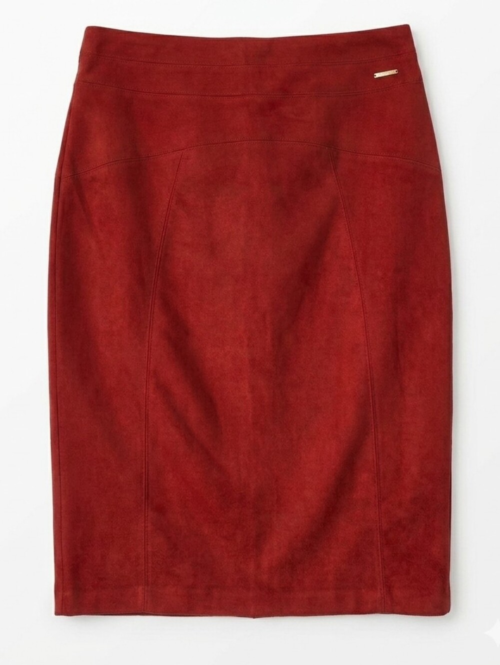 Marc New York Andrew Marc Rust Orange Faux Suede Pencil Skirt Size L